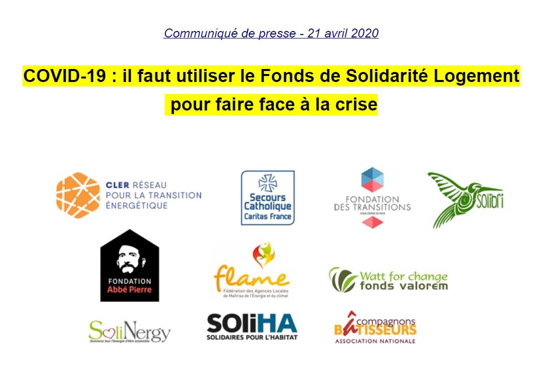 COVID-19 : il faut utiliser le Fonds de Solidarité Logement pour faire ...