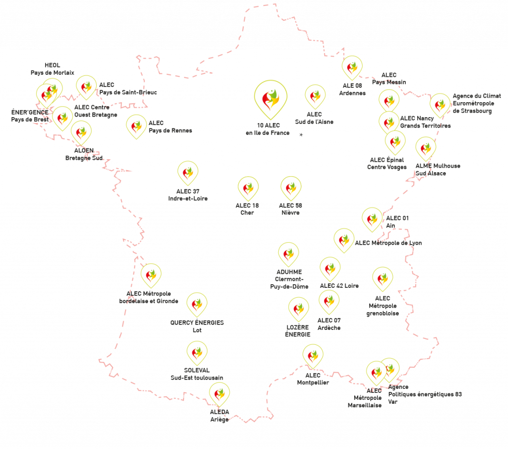 carte de france des ALEC